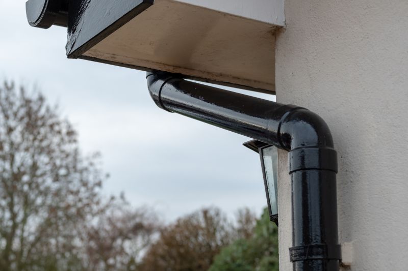 Metal Downspout in Use
